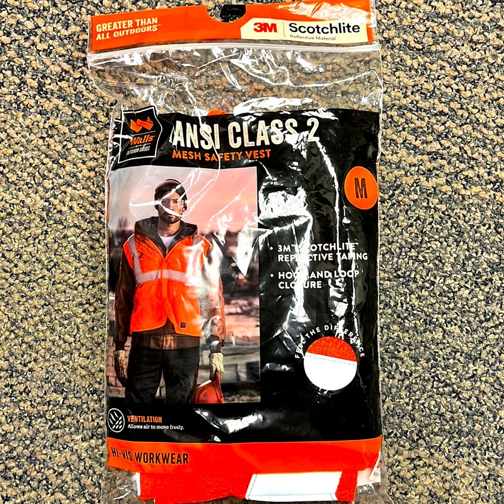 {NEW} {Size M} ANSI CLASS 2 Mesh Safety Vest